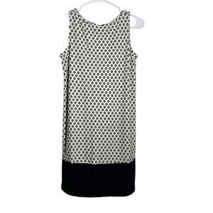 J. Jill Wearever Collection S/P Sleeveless Black White Knee Length Dress Comfort
